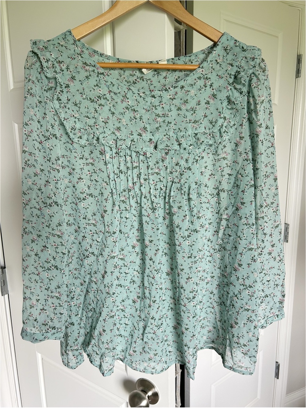 Gap Floral Cottagecore Gardengirl Peasant Blouse Size L